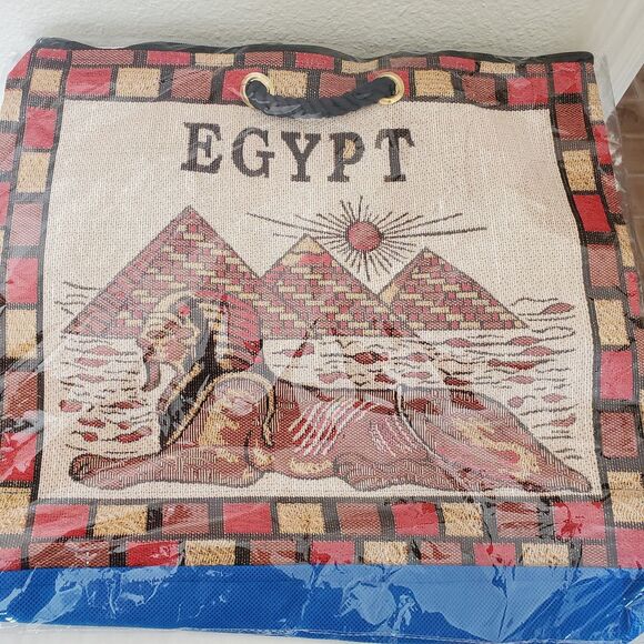 Egyptian King Tut tote Bag 14”x16" Egypt Pyramids Sphinx Tote Bag - Picture 2 of 14